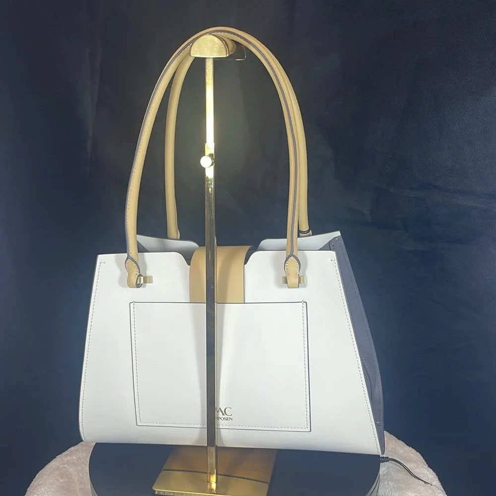 ZAC ( Zac Posen ) NWT , EARTHA MEDIUM , TOTE , off white, CHARCOAL Color. - Picture 4 of 16